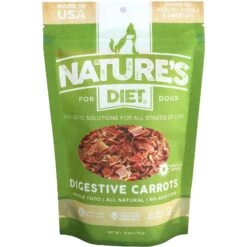 Nature's Diet Digestive Relief & Anit-Diarhea Carrots Raw Freeze-Dried Dog Treats, 6-oz Pouch