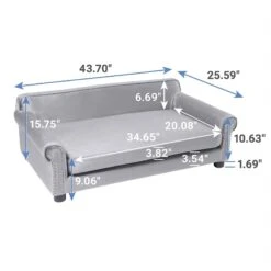 Frisco Sofa Pet Bed With Removable Cover & Frisco Eyelash Cat & Dog Blanket -Blue Buffalo || ROYAL CANIN || Wellness Sales 319504 PT2. AC SS1800 V1630626372