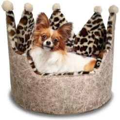Precious Tails Leopard Crown Bolster Cat & Dog Bed -Blue Buffalo || ROYAL CANIN || Wellness Sales 327010 PT5. AC SS1800 V1631896578