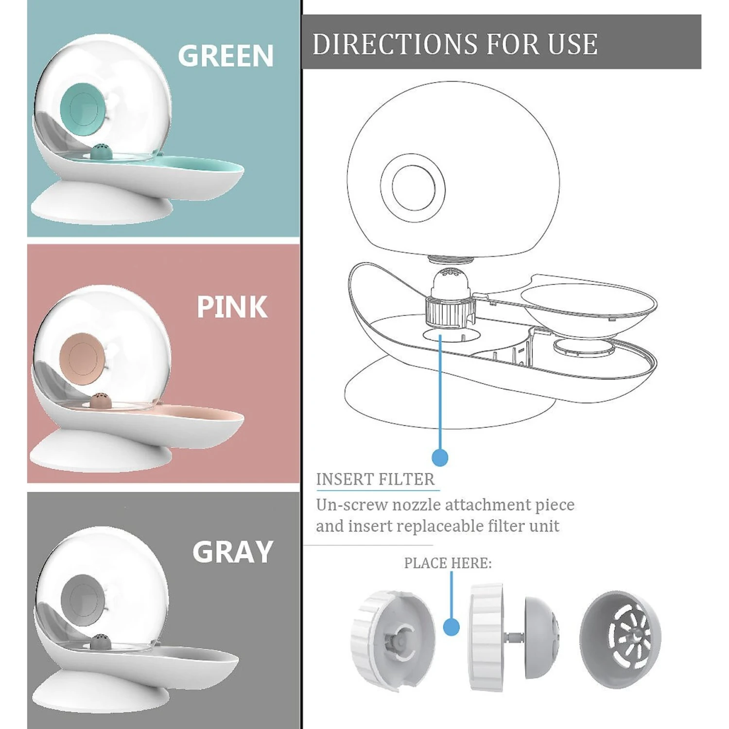 Pet Life Auto-Myst 2-in-1 Filtered Water Dispenser & Food Bowl Replacement Filters, 6 Count 4 Pet Life Auto-Myst 2-in-1 Filtered Water Dispenser & Food Bowl Replacement Filters, 6 Count - Image 2