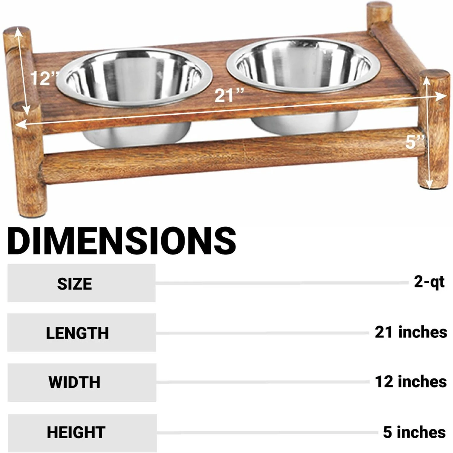 Advance Pet Product Log Cabin Wooden Double Diner & Stainless Steel Dog Bowls 4 Advance Pet Product Log Cabin Wooden Double Diner & Stainless Steel Dog Bowls - Image 2