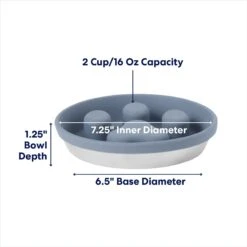 Frisco Silicone Stainless Paw Steel Slow Feeder Dog & Cat Bowl -Blue Buffalo || ROYAL CANIN || Wellness Sales 331528 PT1. AC SS1800 V1692728308