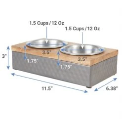 Frisco Premium Stainless Steel Double Diner Dog & Cat Bowl, Black -Blue Buffalo || ROYAL CANIN || Wellness Sales 331532 PT1. AC SS1800 V1652976341