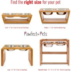 Pawfect Pets Adjustable Height Elevated Raised Dog Bowl Stand With Four Stainless Steel Bowls, Large -Blue Buffalo || ROYAL CANIN || Wellness Sales 333592 PT5. AC SS1800 V1634075175