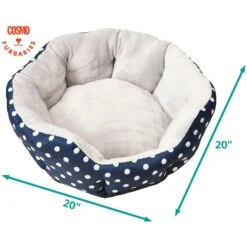 Cosmo Furbabies Polka Dot Dog Bed -Blue Buffalo || ROYAL CANIN || Wellness Sales 336364 PT2. AC SS1800 V1634740301