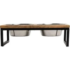 GF Pet Wood & Metal Cat & Dog Feeder