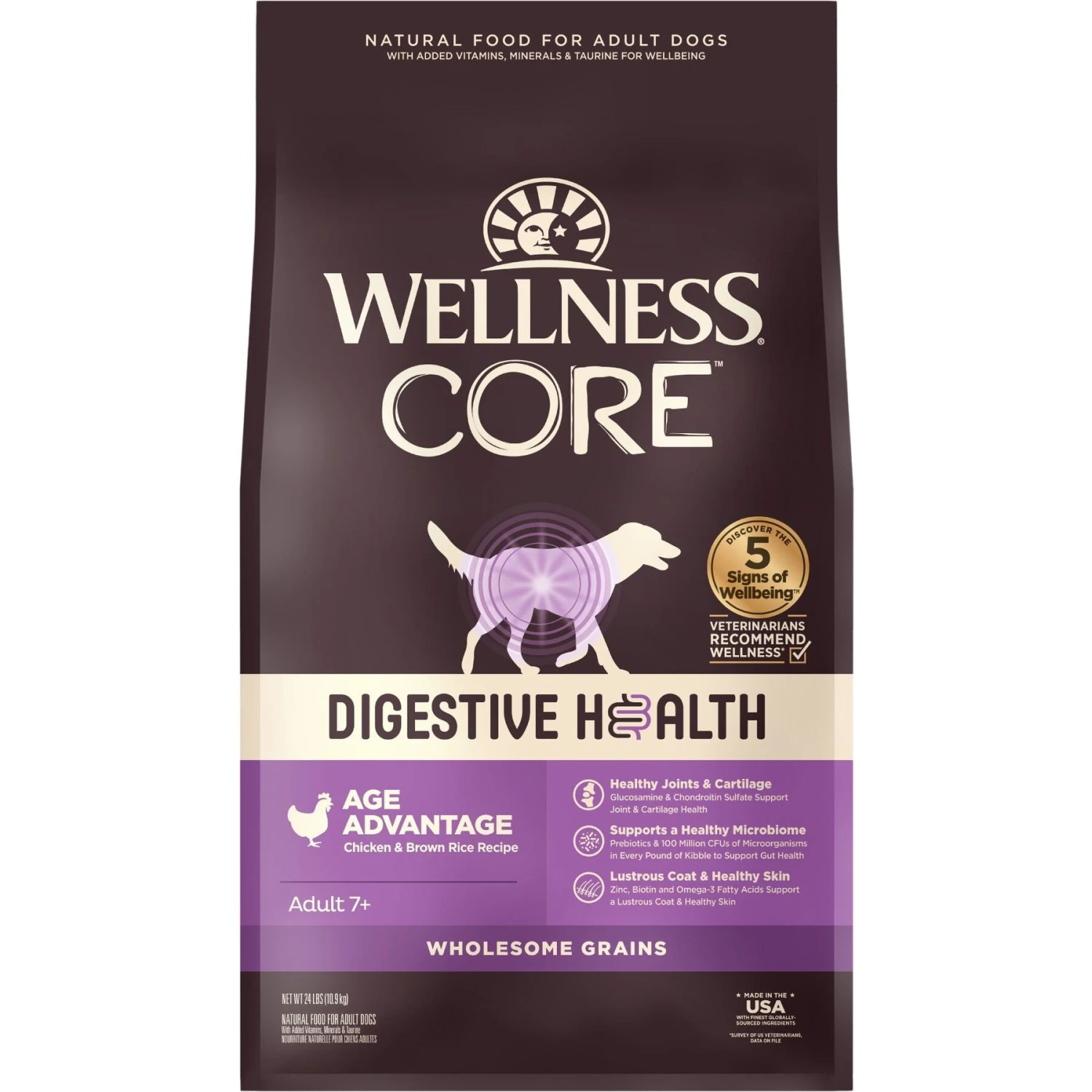 Wellness CORE Digestive Health Age Advantage Senior Chicken & Brown Rice Dry Dog Food 3 Wellness CORE Digestive Health Age Advantage Senior Chicken & Brown Rice Dry Dog Food