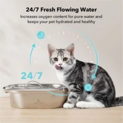 Petlibro Stainless Steel Dog & Cat Water Fountain, 2-L -Blue Buffalo || ROYAL CANIN || Wellness Sales 352550 PT2. AC SS1800 V1689084912