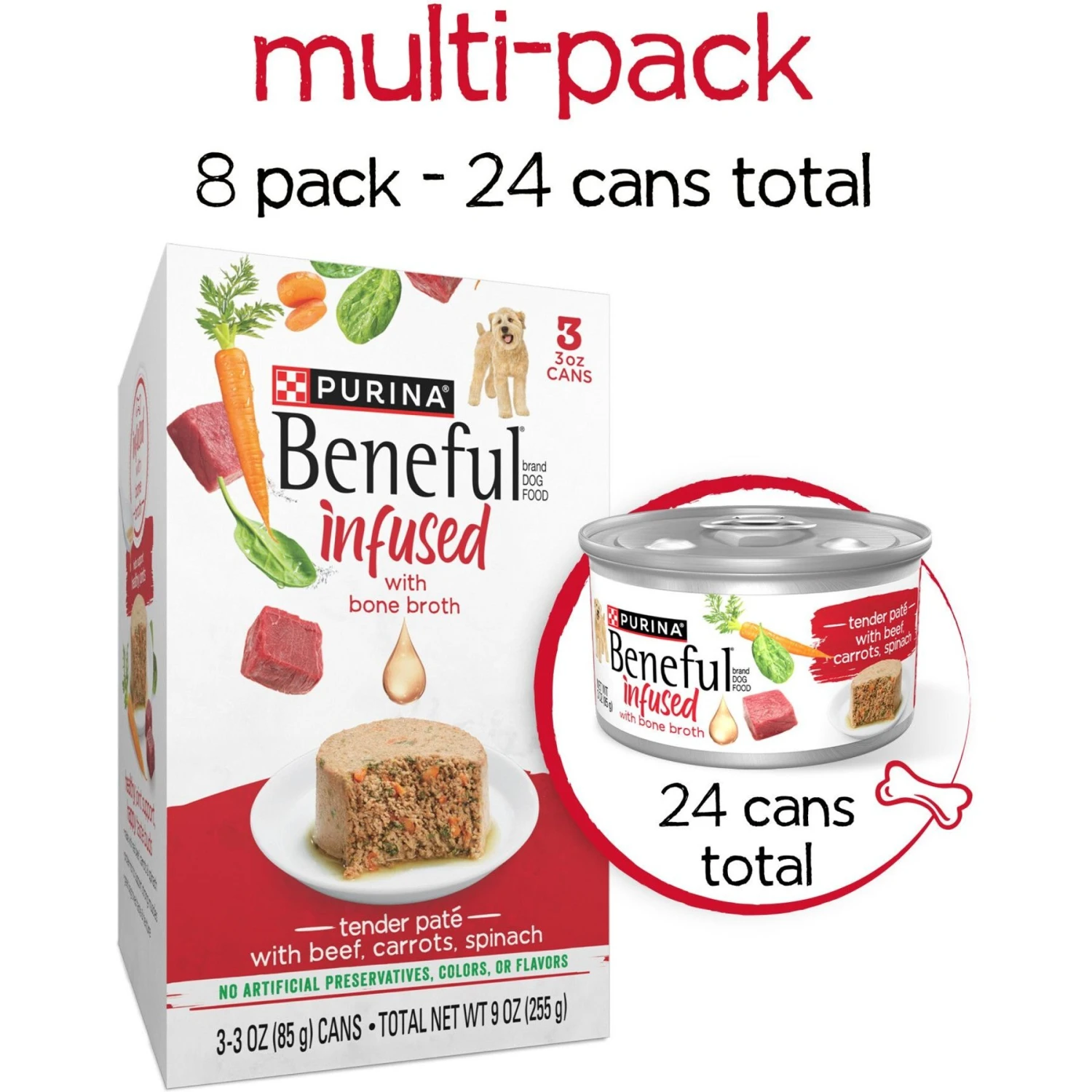 Purina Beneful Infused Pate With Real Beef, Carrots & Spinach Wet Dog Food 4 Purina Beneful Infused Pate With Real Beef, Carrots & Spinach Wet Dog Food - Image 2
