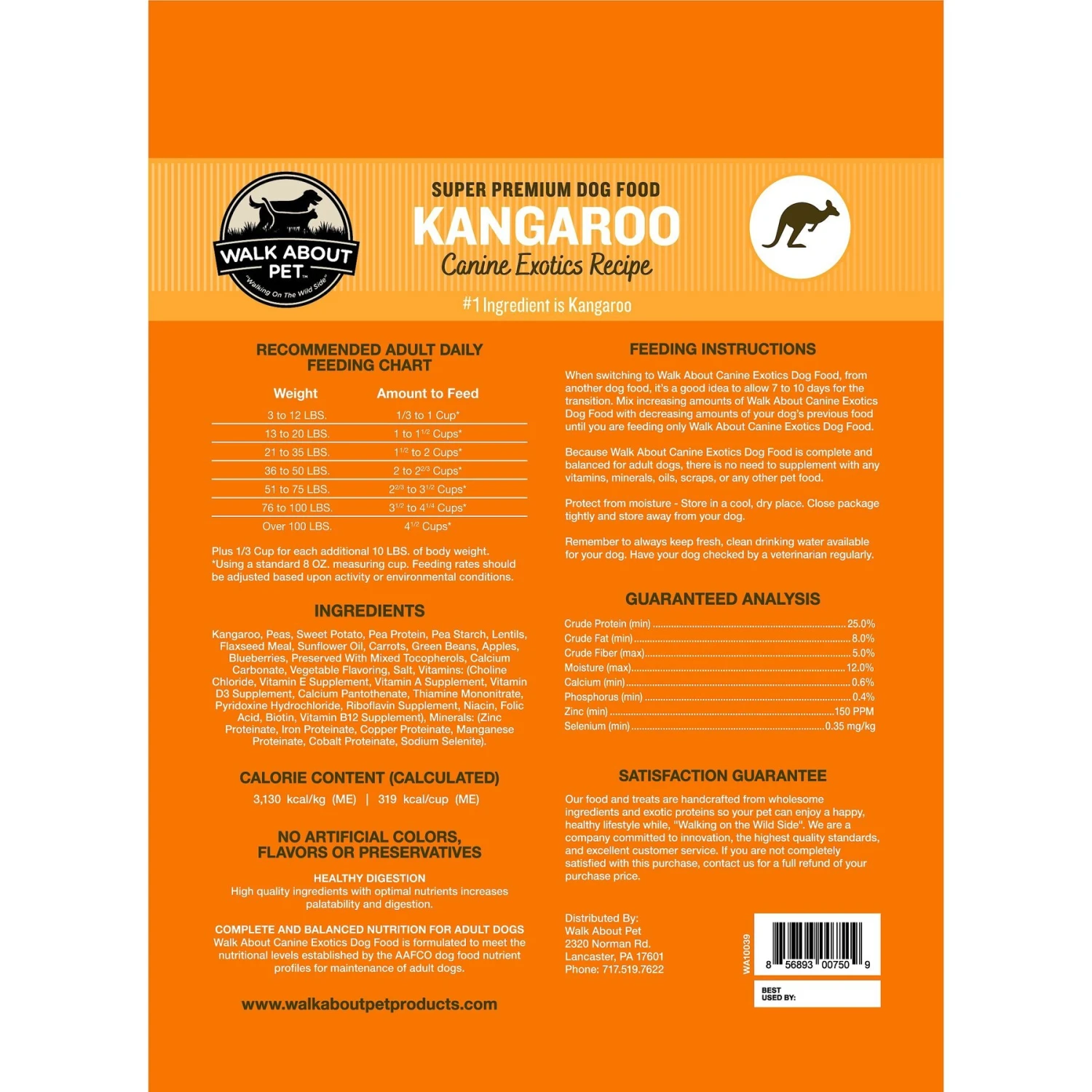 Walk About Kangaroo Canine Exotics Recipe Super Premium Dry Dog Food 4 Walk About Kangaroo Canine Exotics Recipe Super Premium Dry Dog Food - Image 2