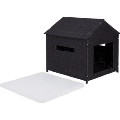 Frisco Outdoor Wicker Dog House & Bed -Blue Buffalo || ROYAL CANIN || Wellness Sales 356073 PT2. AC SS1800 V1651003001