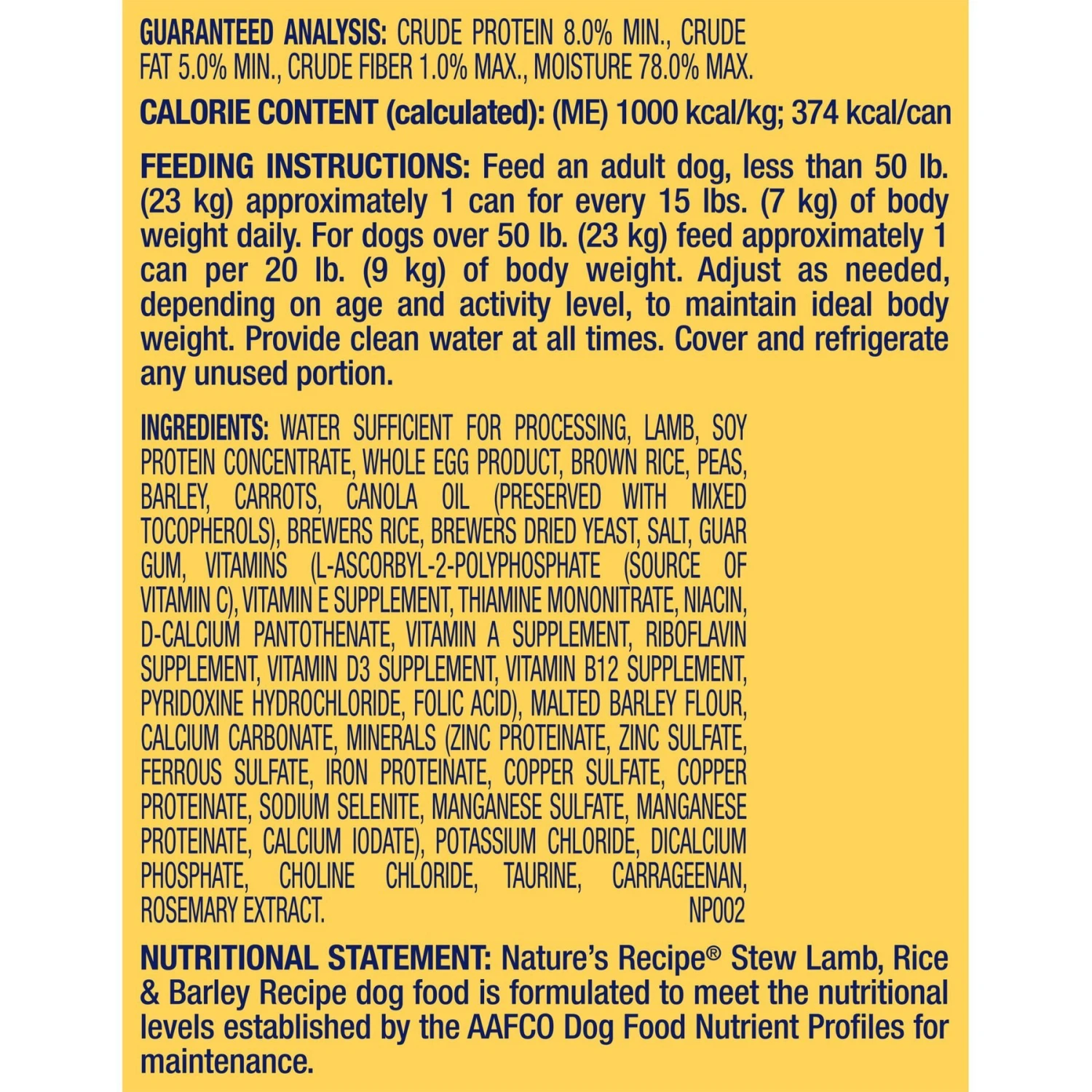 Nature's Recipe Lamb, Rice & Barley Recipe Stew Wet Dog Food 6 Nature's Recipe Lamb, Rice & Barley Recipe Stew Wet Dog Food - Image 4