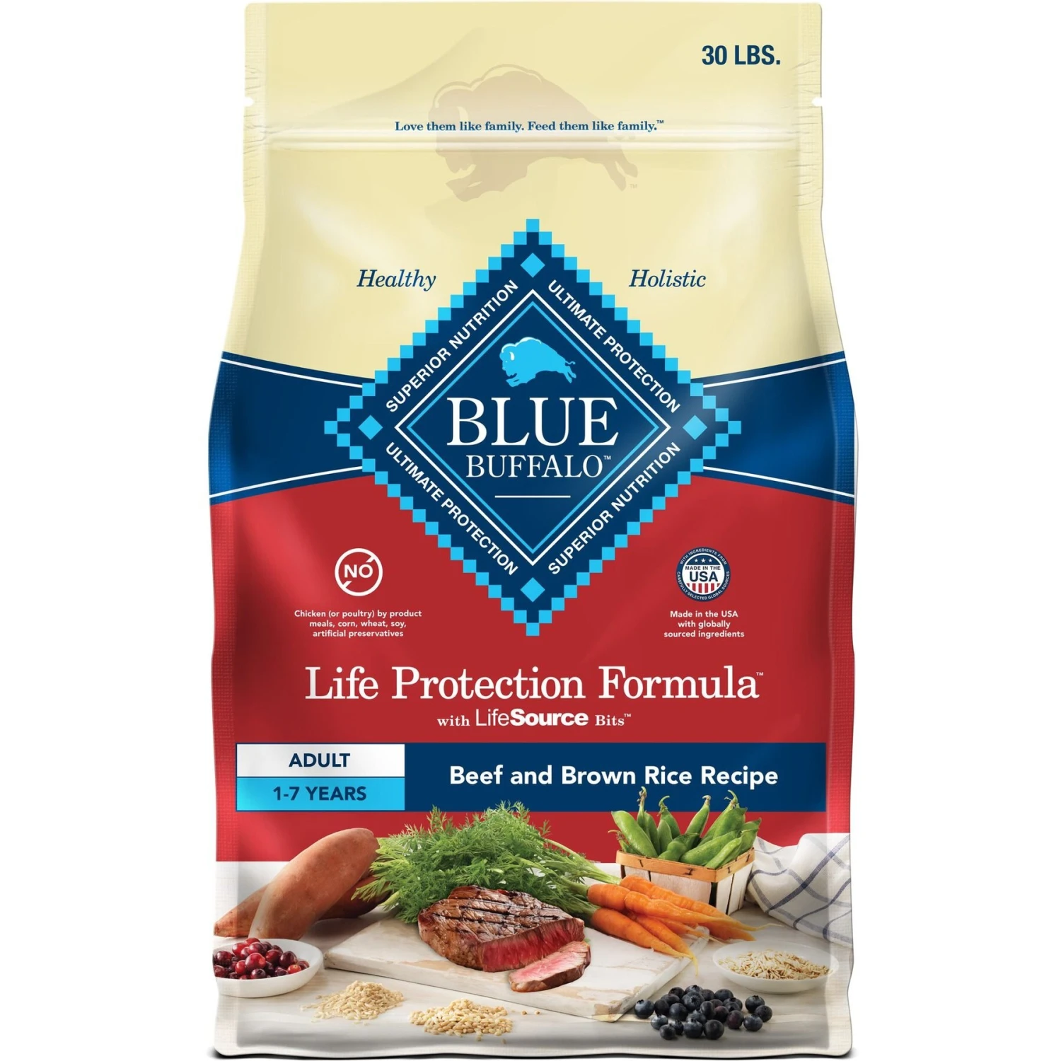 Blue Buffalo Life Protection Formula Adult Beef & Brown Rice Recipe Dry Dog Food 3 Blue Buffalo Life Protection Formula Adult Beef & Brown Rice Recipe Dry Dog Food