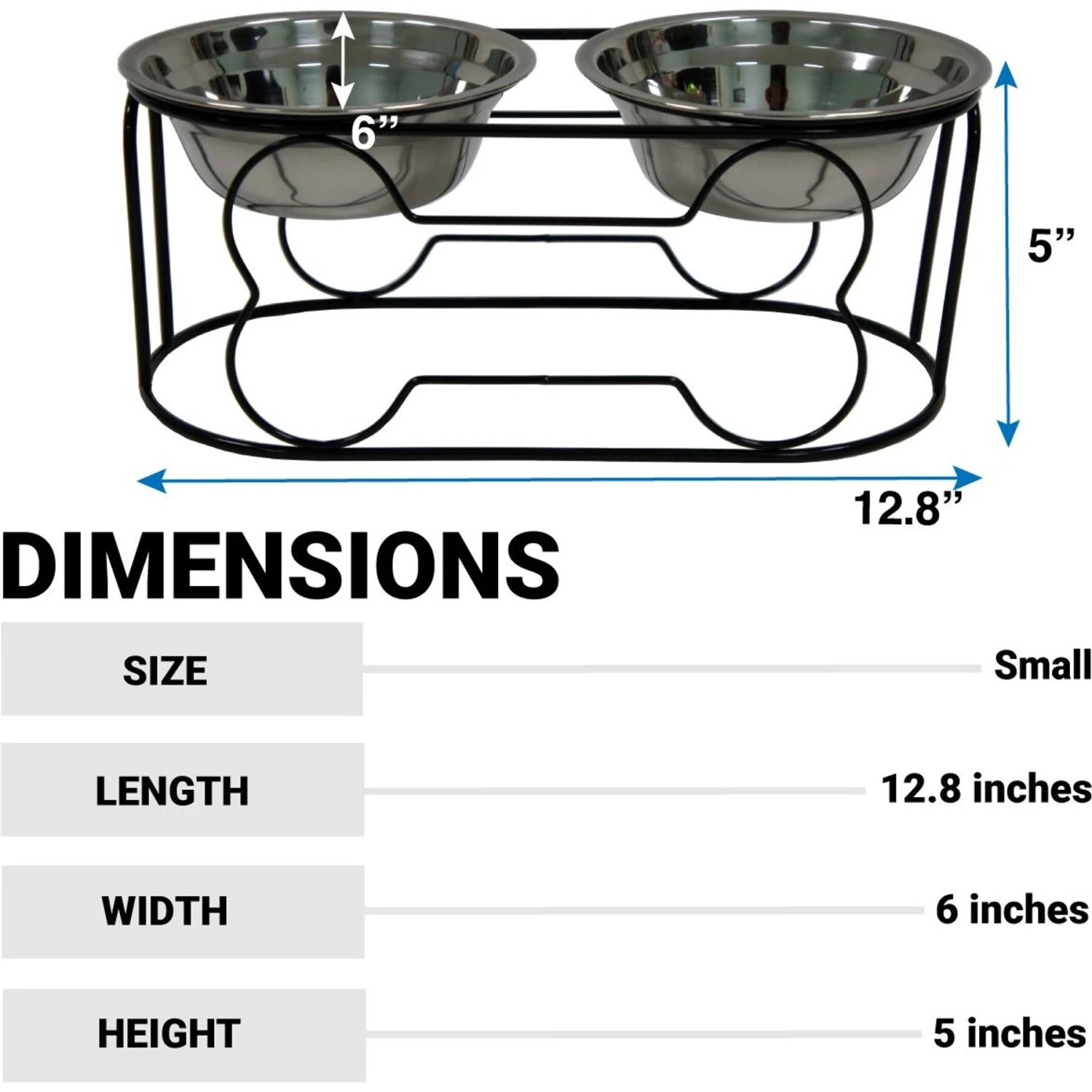 YML Wrought Iron Stand Dog & Cat Feeder Bowl, Stainless Steel 4 YML Wrought Iron Stand Dog & Cat Feeder Bowl, Stainless Steel - Image 2