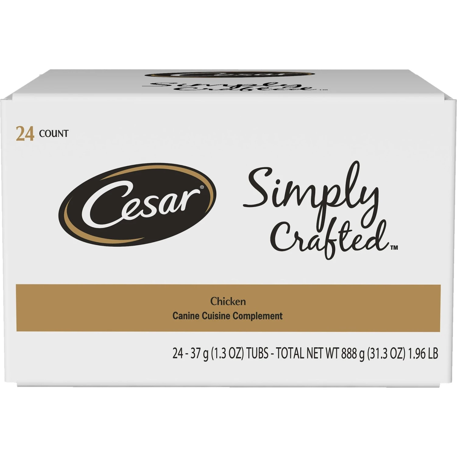 Cesar Simply Crafted Chicken Cuisine Complement Adult Wet Dog Food Topper, 1.3-oz Tubs, Case Of 24 3 Cesar Simply Crafted Chicken Cuisine Complement Adult Wet Dog Food Topper, 1.3-oz Tubs, Case Of 24