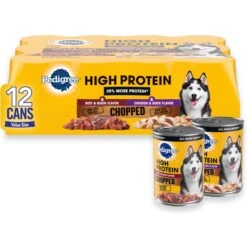 Pedigree High Protein Chopped Beef & Bison Flavor & Chopped Chicken & Duck Flavor Adult Canned Soft Wet Dog Food Variety Pack