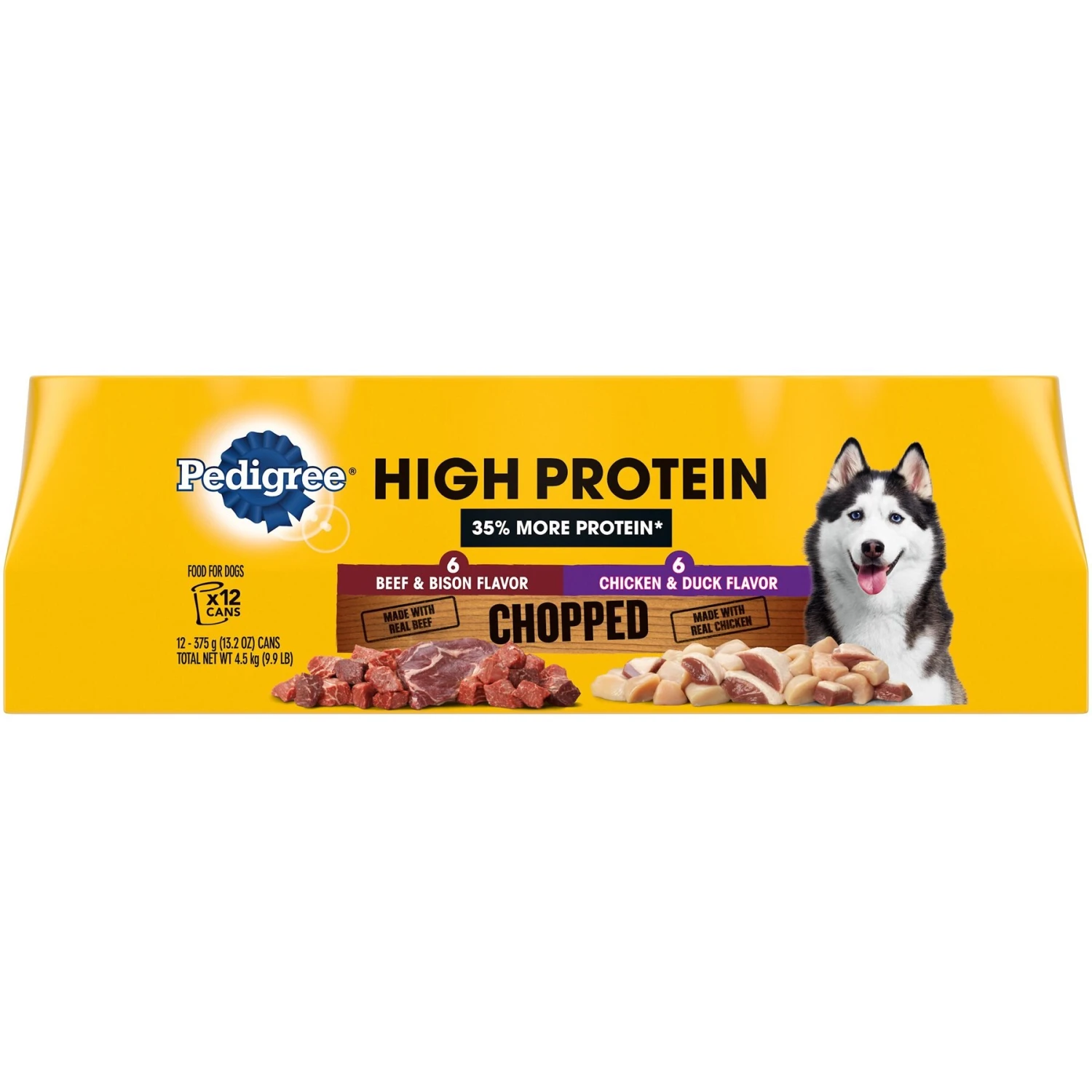 Pedigree High Protein Chopped Beef & Bison Flavor & Chopped Chicken & Duck Flavor Adult Canned Soft Wet Dog Food Variety Pack 4 Pedigree High Protein Chopped Beef & Bison Flavor & Chopped Chicken & Duck Flavor Adult Canned Soft Wet Dog Food Variety Pack - Image 2