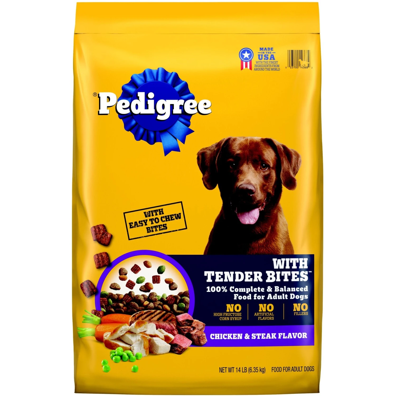 Pedigree Tender Bites Adult Complete Nutrition Chicken & Steak Flavor Dry Dog Food, 14-lb Bag 3 Pedigree Tender Bites Adult Complete Nutrition Chicken & Steak Flavor Dry Dog Food, 14-lb Bag