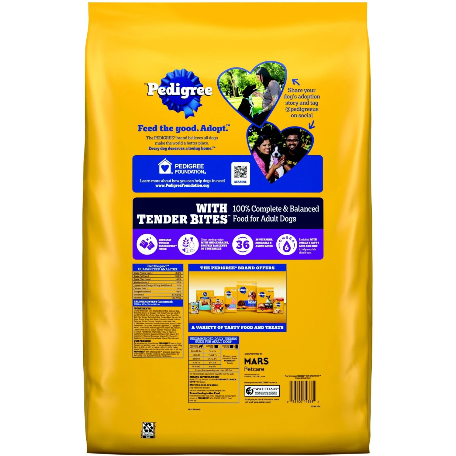Pedigree Tender Bites Adult Complete Nutrition Chicken & Steak Flavor Dry Dog Food, 14-lb Bag 4 Pedigree Tender Bites Adult Complete Nutrition Chicken & Steak Flavor Dry Dog Food, 14-lb Bag - Image 2
