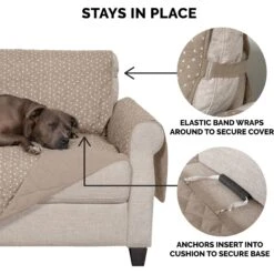 FurHaven Polyester Polka Paw Print Reversible Furniture Protector -Blue Buffalo || ROYAL CANIN || Wellness Sales 363157 PT5. AC SS1800 V1657809620