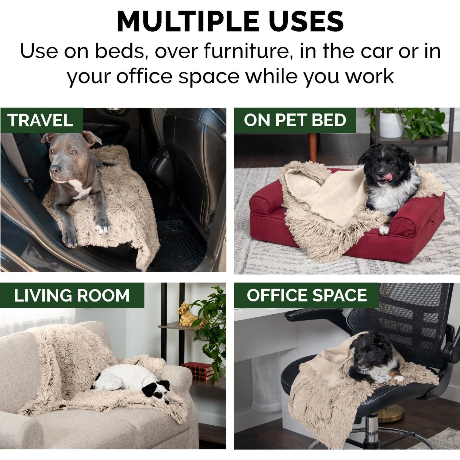 FurHaven Polyester Long Fur & Velvet Dog Blanket 8 FurHaven Polyester Long Fur & Velvet Dog Blanket - Image 6