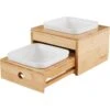 Frisco Elevated Non-Skid Bamboo Melamine Bowl Double Diner With Bamboo Stand -Blue Buffalo || ROYAL CANIN || Wellness Sales 363385 MAIN. AC SS1800 V1657657267