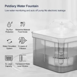 Petdiary Automatic Cat Water Fountain, White, Medium -Blue Buffalo || ROYAL CANIN || Wellness Sales 364529 PT2. AC SS1800 V1646701343