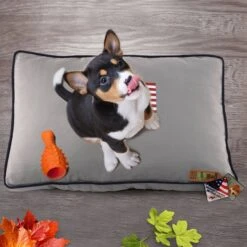 Precious Tails "Dog Bless Ameria" Orthopedic Pillow Cat & Dog Bed With Removable Cover -Blue Buffalo || ROYAL CANIN || Wellness Sales 366573 PT3. AC SS1800 V1644380827