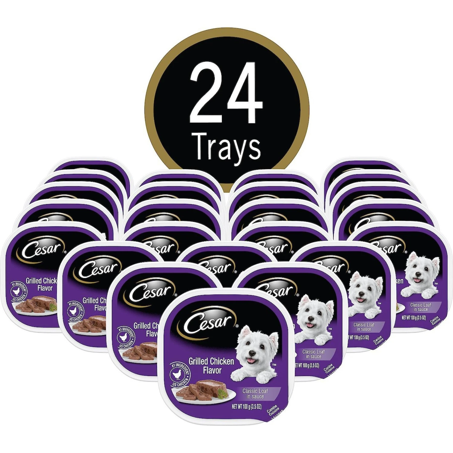 Cesar Classic Loaf In Sauce Grilled Chicken Flavor Grain-Free Small Breed Adult Wet Dog Food Trays 5 Cesar Classic Loaf In Sauce Grilled Chicken Flavor Grain-Free Small Breed Adult Wet Dog Food Trays - Image 3