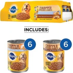Pedigree Chopped Ground Dinner Liver & Beef, Beef, Bacon & Cheese Flavor With Chicken Adult Canned Wet Dog Food Combo Variety Pack & Pedigree Chopped Ground Dinner Beef, Bacon & Cheese Flavor Adult Canned Wet Dog Food 13 Pedigree Chopped Ground Dinner Liver & Beef, Beef, Bacon & Cheese Flavor With Chicken Adult Canned Wet Dog Food Combo Variety Pack & Pedigree Chopped Ground Dinner Beef, Bacon & Cheese Flavor Adult Canned Wet Dog Food -Blue Buffalo || ROYAL CANIN || Wellness Sales 367567 PT2. AC SS1800 V1645743403