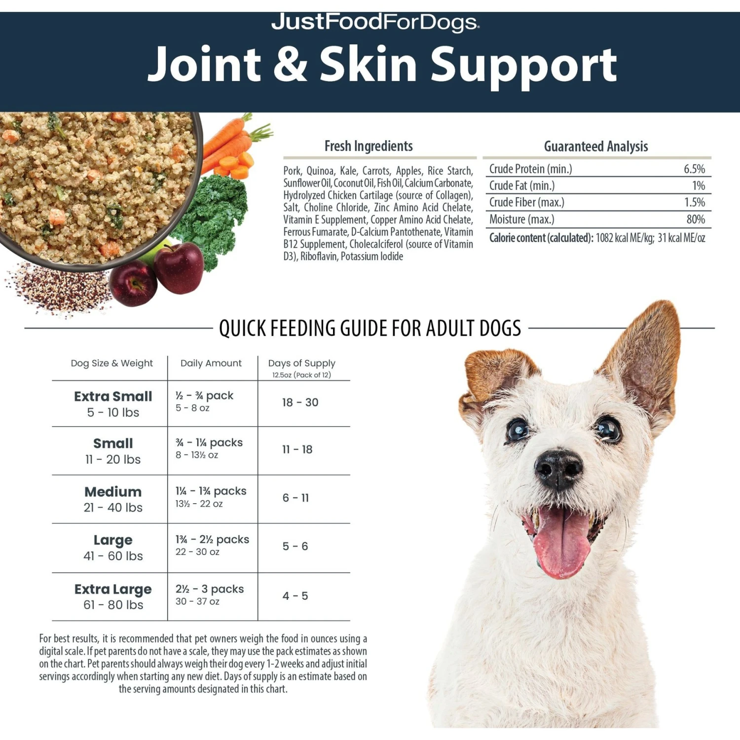 JustFoodForDogs PantryFresh Joint & Skin Support Recipe Fresh Dog Food, 12.5-oz Pouch, Case Of 12 10 JustFoodForDogs PantryFresh Joint & Skin Support Recipe Fresh Dog Food, 12.5-oz Pouch, Case Of 12 - Image 8