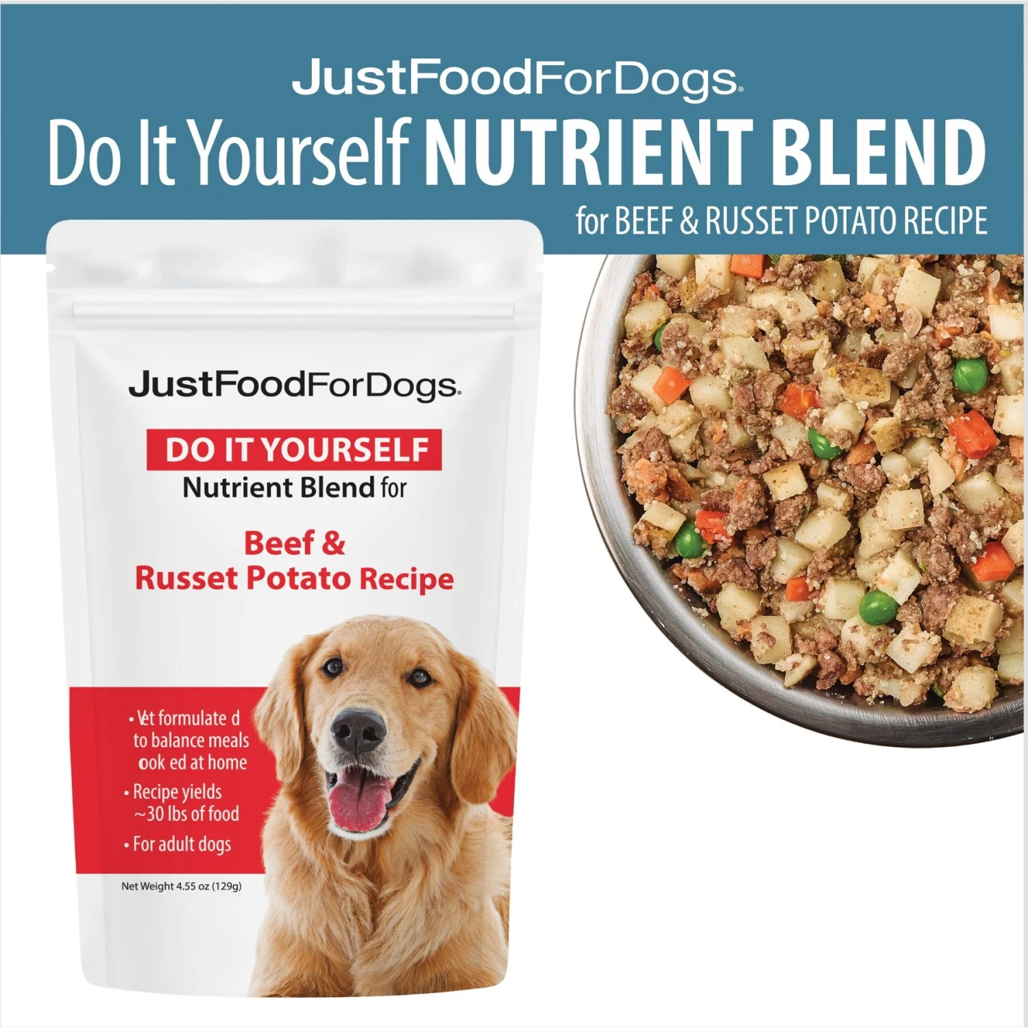 JustFoodForDogs DoItYourself Beef & Russet Potato Recipe Fresh Dog Food Recipe & Nutrient Blend 3 JustFoodForDogs DoItYourself Beef & Russet Potato Recipe Fresh Dog Food Recipe & Nutrient Blend