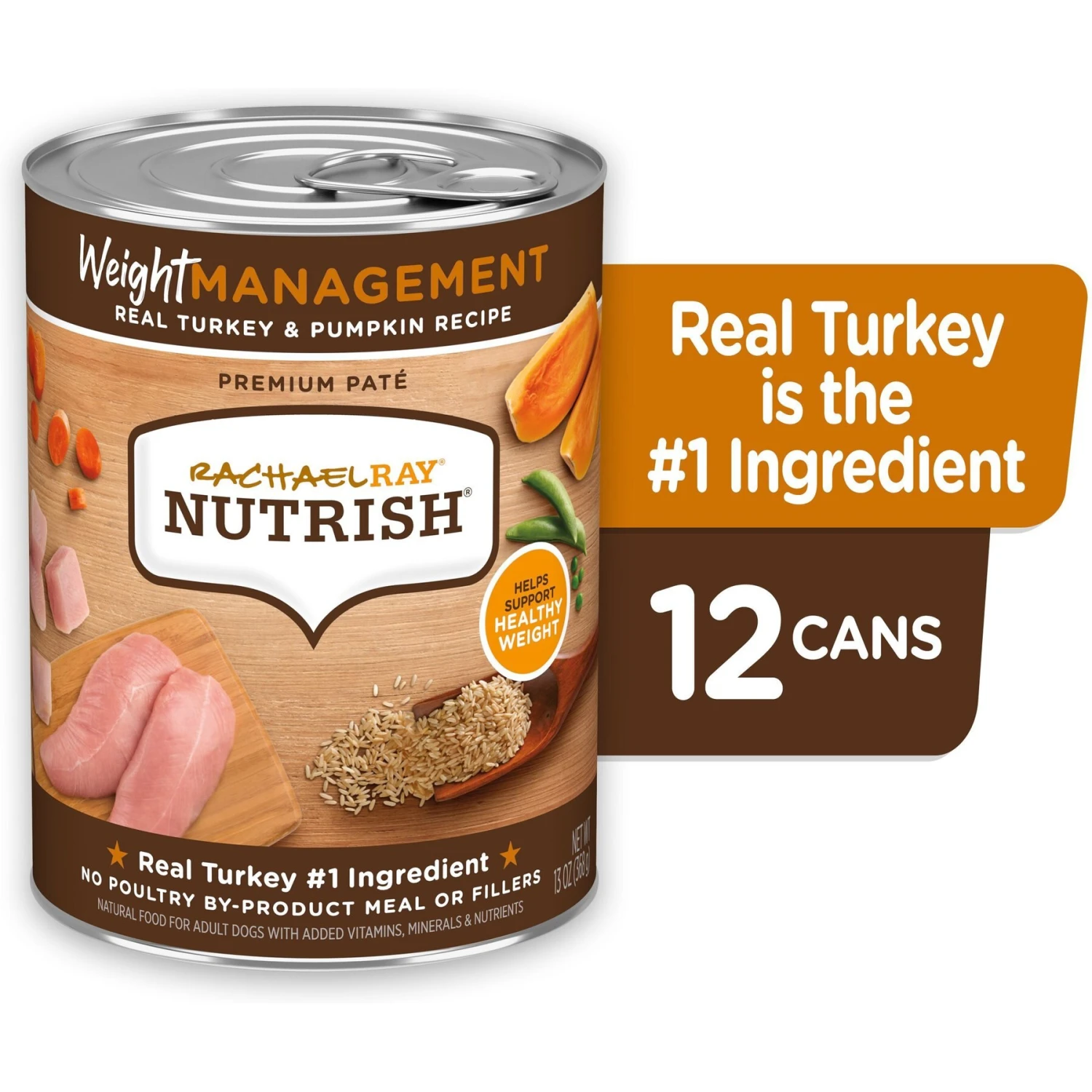 Rachael Ray Nutrish Weight Management Real Turkey & Pumpkin Wet Dog Food, 13-oz Can, Case Of 12 4 Rachael Ray Nutrish Weight Management Real Turkey & Pumpkin Wet Dog Food, 13-oz Can, Case Of 12 - Image 2