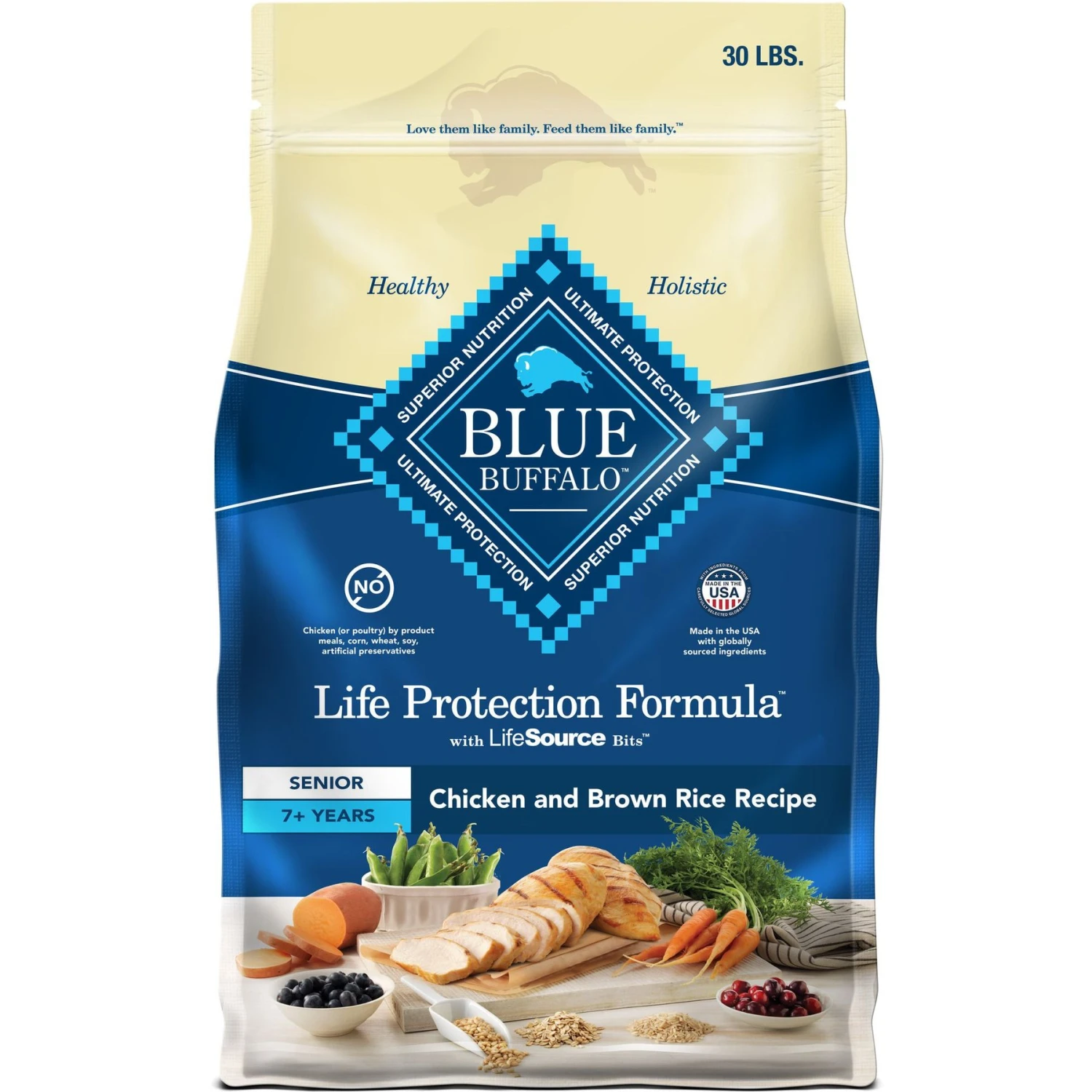 Blue Buffalo Life Protection Formula Senior Chicken & Brown Rice Recipe Dry Dog Food 3 Blue Buffalo Life Protection Formula Senior Chicken & Brown Rice Recipe Dry Dog Food