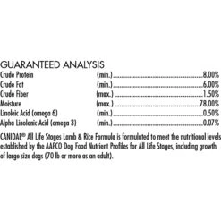 CANIDAE All Life Stages Lamb & Rice Formula Canned Dog Food -Blue Buffalo || ROYAL CANIN || Wellness Sales 47025 PT7. AC SS1800 V1595884855