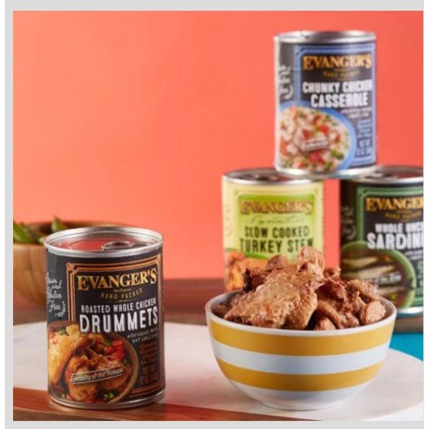 Evanger's Grain-Free Hand Packed Roasted Whole Chicken Drummets Dinner Canned Dog Food 4 Evanger's Grain-Free Hand Packed Roasted Whole Chicken Drummets Dinner Canned Dog Food - Image 2
