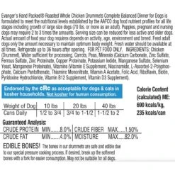 Evanger's Grain-Free Hand Packed Roasted Whole Chicken Drummets Dinner Canned Dog Food 10 Evanger's Grain-Free Hand Packed Roasted Whole Chicken Drummets Dinner Canned Dog Food -Blue Buffalo || ROYAL CANIN || Wellness Sales 47330 PT2. AC SS1800 V1693918747