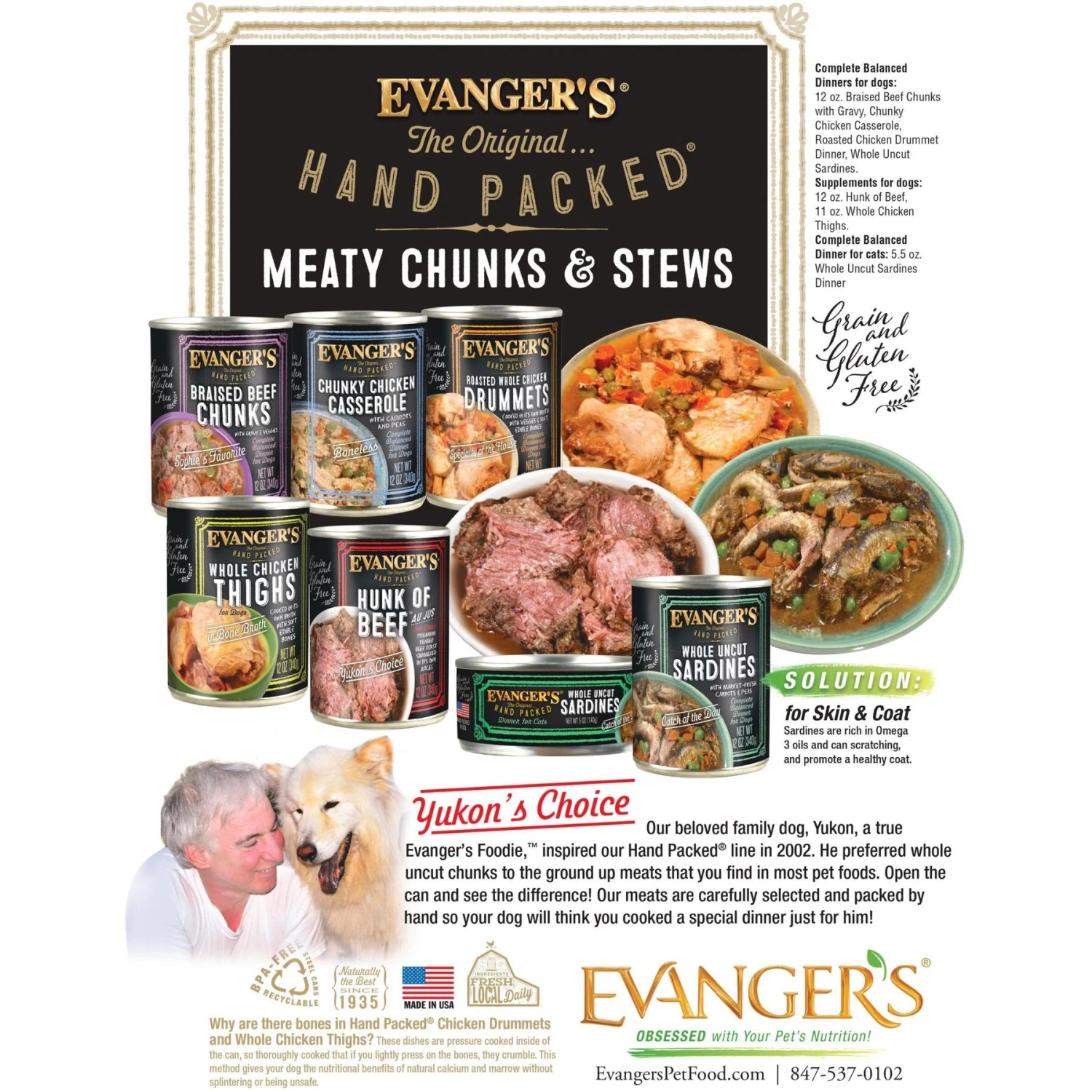 Evanger's Grain-Free Hand Packed Roasted Whole Chicken Drummets Dinner Canned Dog Food 7 Evanger's Grain-Free Hand Packed Roasted Whole Chicken Drummets Dinner Canned Dog Food - Image 5