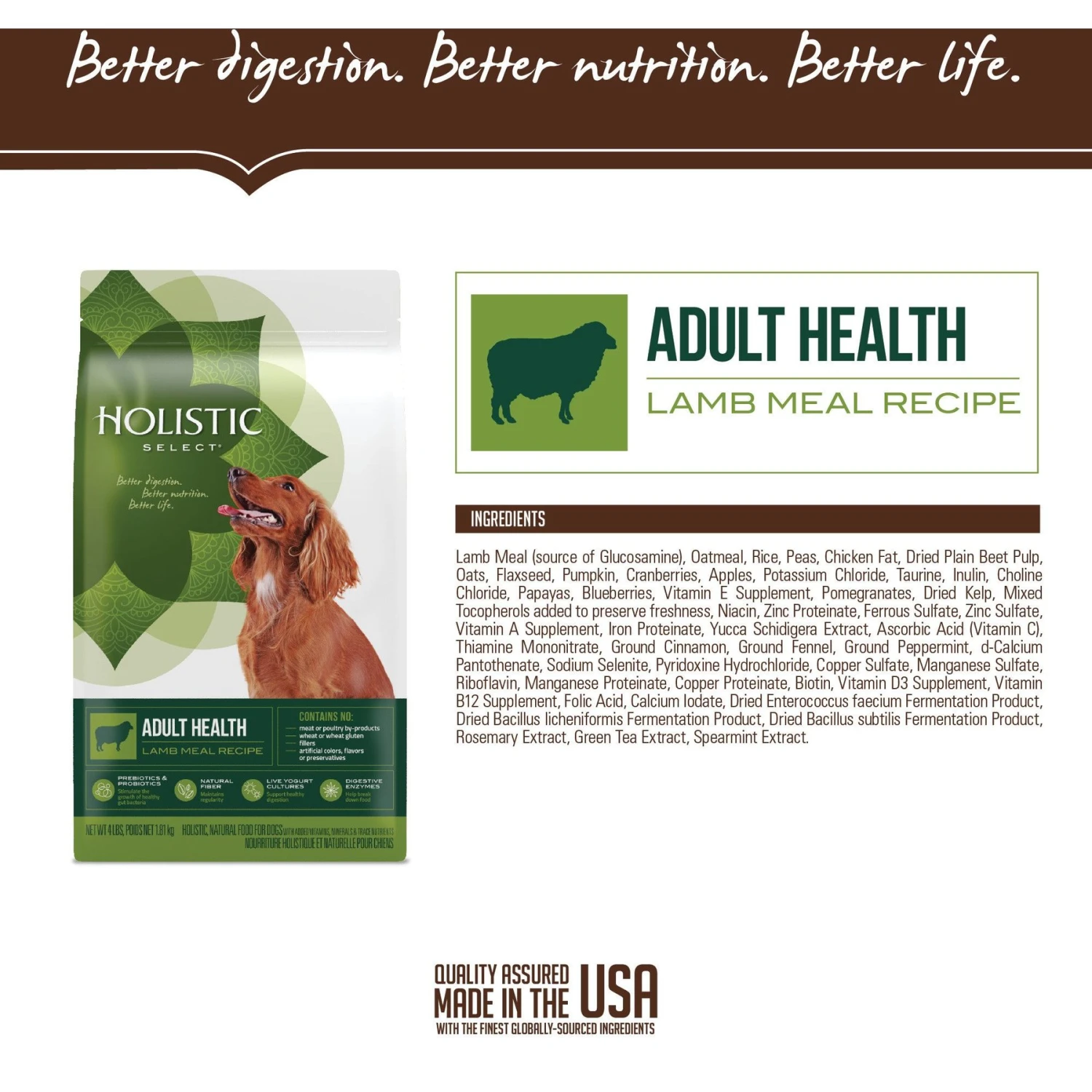 Holistic Select Adult Health Lamb Meal Recipe Dry Dog Food 5 Holistic Select Adult Health Lamb Meal Recipe Dry Dog Food - Image 3