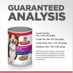 Hill's Science Diet Adult 7+ Beef & Barley Entree Canned Dog Food -Blue Buffalo || ROYAL CANIN || Wellness Sales 48971 PT6. AC SS1800 V1598145358