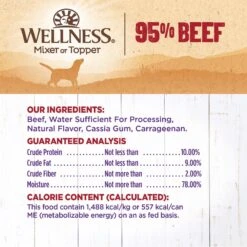Wellness Ninety-Five Percent Beef Grain-Free Canned Dog Food Topper -Blue Buffalo || ROYAL CANIN || Wellness Sales 49195 PT4. AC SS1800 V1657657680