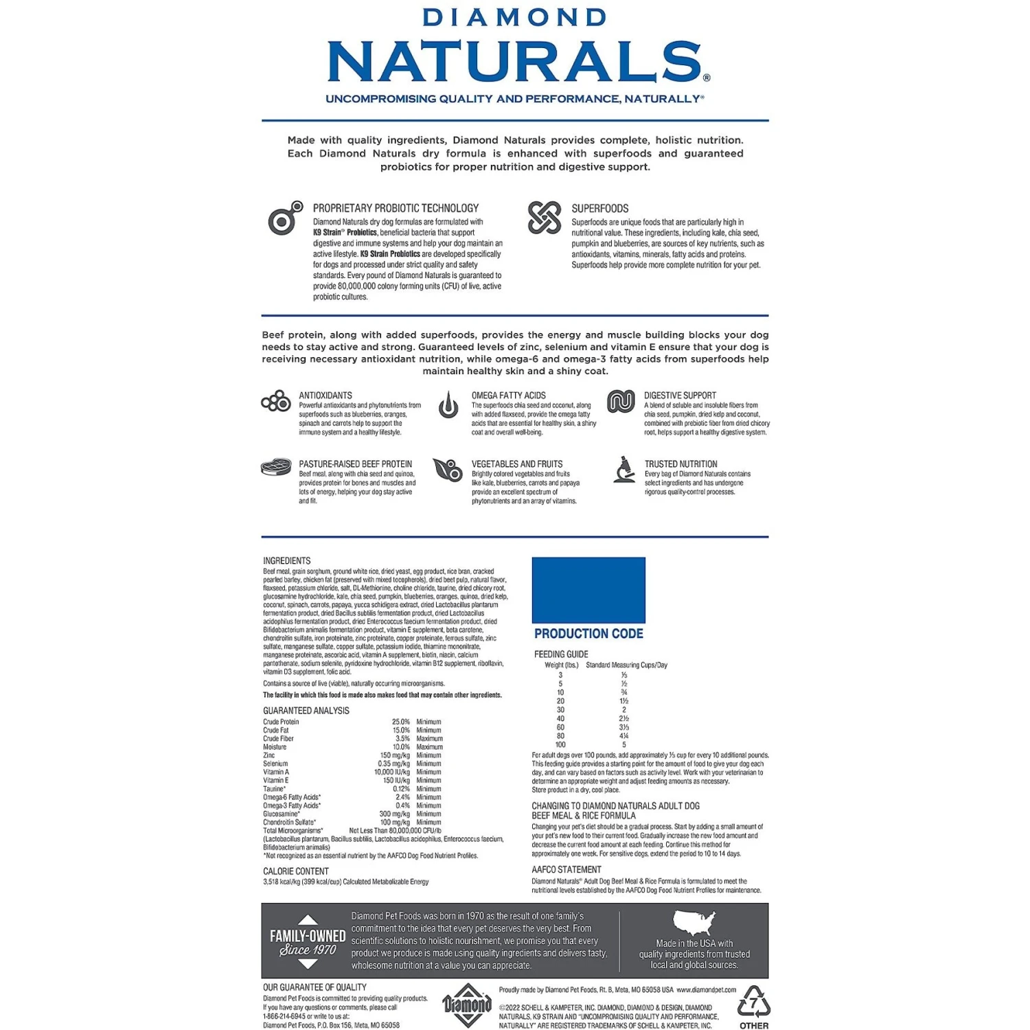 Diamond Naturals Beef Meal & Rice Formula Adult Dry Dog Food 4 Diamond Naturals Beef Meal & Rice Formula Adult Dry Dog Food - Image 2