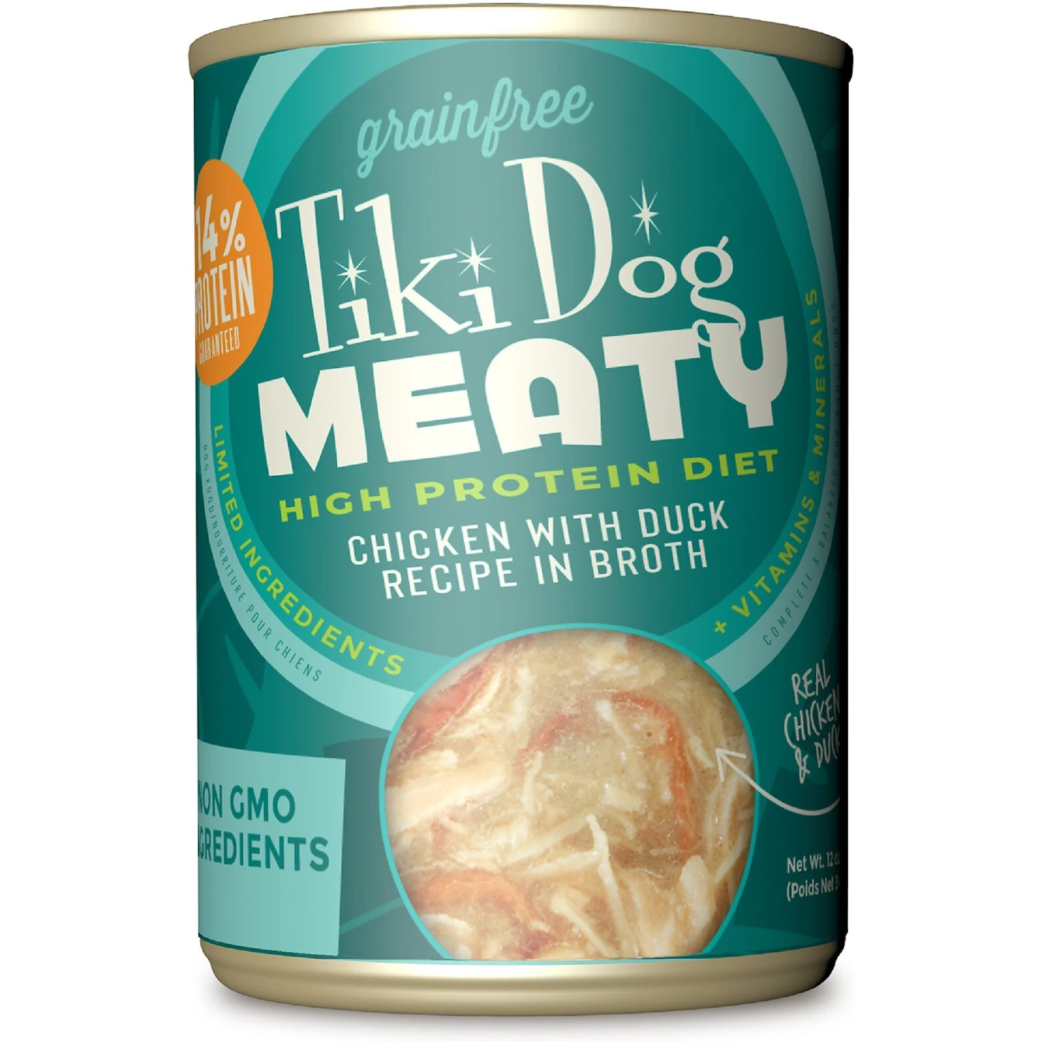 Tiki Dog Meaty Whole Foods Grain-Free Chicken & Duck Chunks In Gravy Canned Dog Food, 12-oz, Case Of 8 3 Tiki Dog Meaty Whole Foods Grain-Free Chicken & Duck Chunks In Gravy Canned Dog Food, 12-oz, Case Of 8