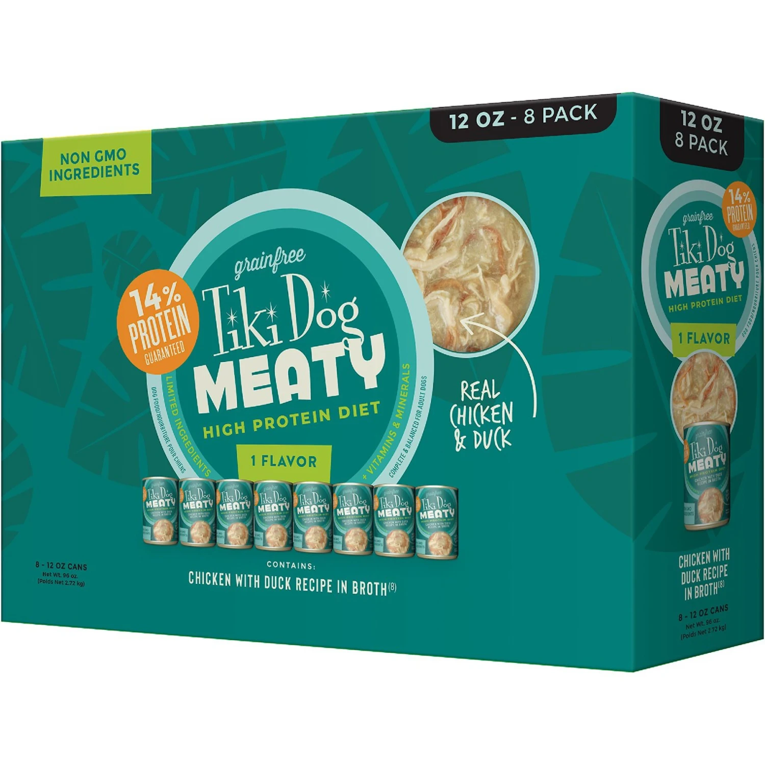 Tiki Dog Meaty Whole Foods Grain-Free Chicken & Duck Chunks In Gravy Canned Dog Food, 12-oz, Case Of 8 4 Tiki Dog Meaty Whole Foods Grain-Free Chicken & Duck Chunks In Gravy Canned Dog Food, 12-oz, Case Of 8 - Image 2