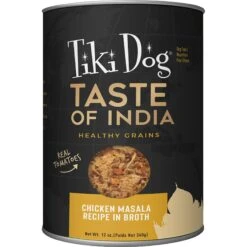 Tiki Dog Taste Of India! Grain-Free Chicken Masala Chunks In Gravy Canned Dog Food, 12-oz, Case Of 8