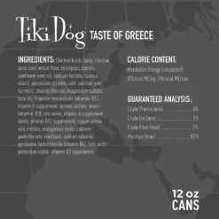 Tiki Dog Taste Of Greece! Grain-Free Lamb Couscous & Chickpea Chunks In Gravy Canned Dog Food 12 Tiki Dog Taste Of Greece! Grain-Free Lamb Couscous & Chickpea Chunks In Gravy Canned Dog Food -Blue Buffalo || ROYAL CANIN || Wellness Sales 505314 PT2. AC SS1800 V1648580202