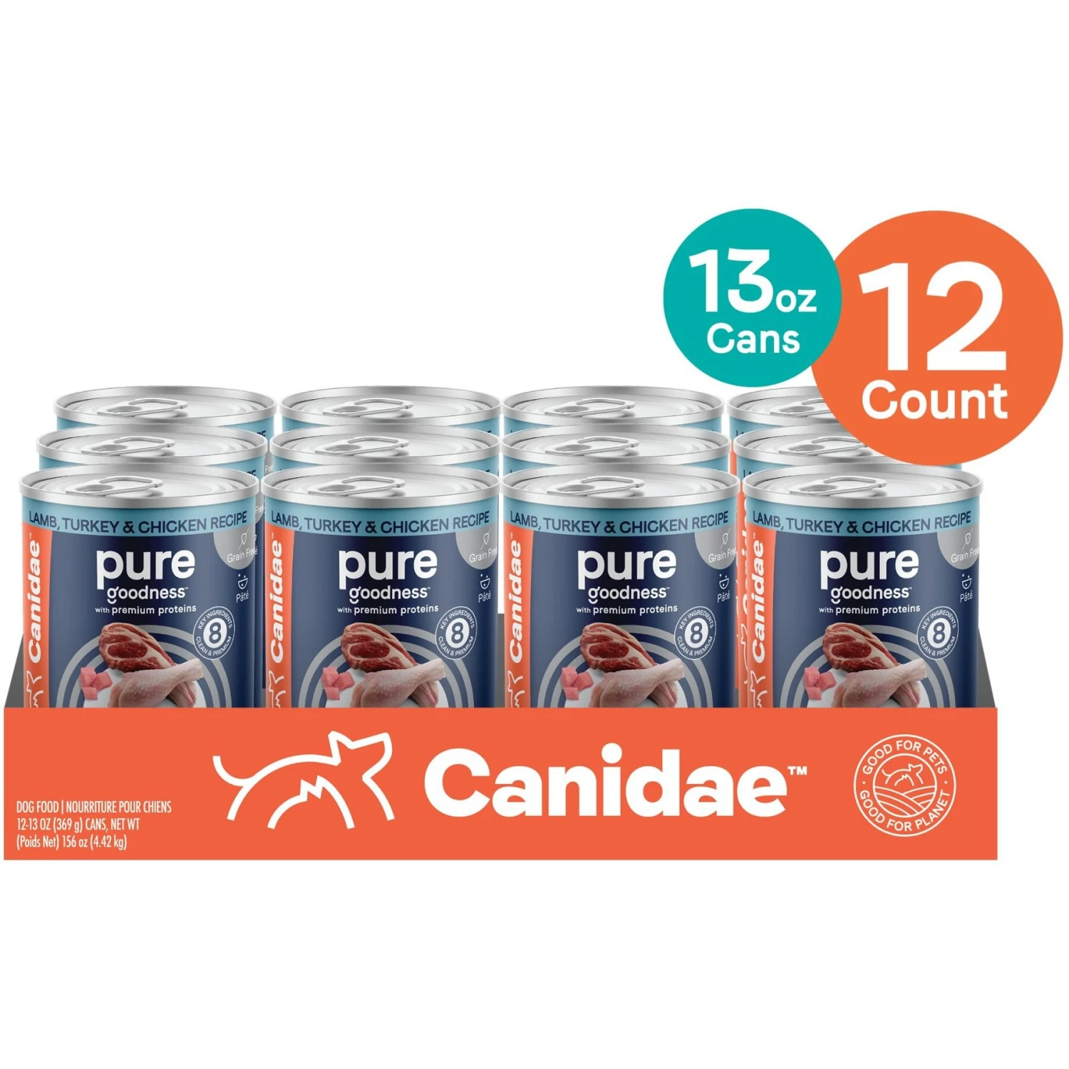 CANIDAE PURE All Stages Grain-Free Limited Ingredient Lamb, Turkey & Chicken Recipe Canned Dog Food, 13-oz 5 CANIDAE PURE All Stages Grain-Free Limited Ingredient Lamb, Turkey & Chicken Recipe Canned Dog Food, 13-oz - Image 3