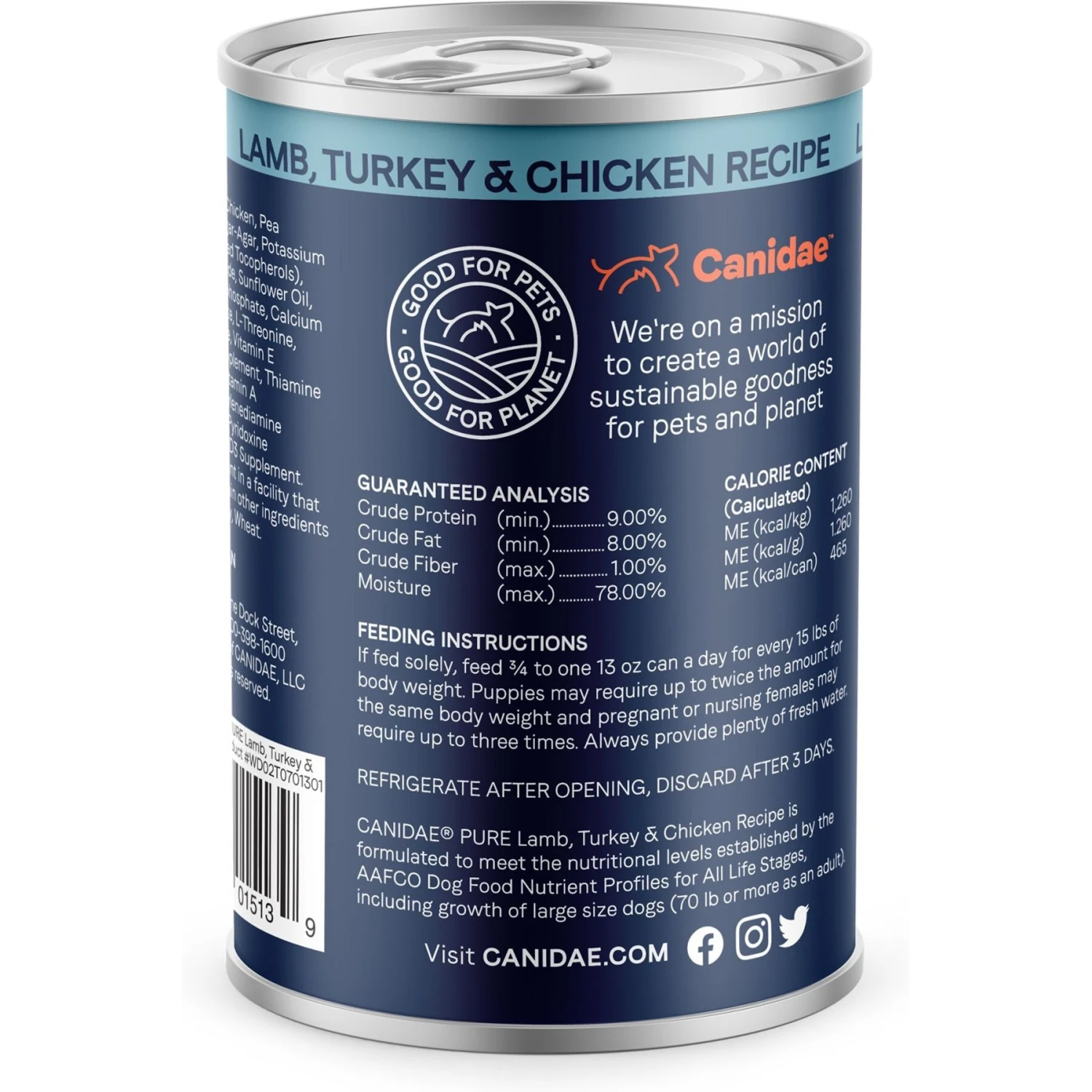 CANIDAE PURE All Stages Grain-Free Limited Ingredient Lamb, Turkey & Chicken Recipe Canned Dog Food, 13-oz 6 CANIDAE PURE All Stages Grain-Free Limited Ingredient Lamb, Turkey & Chicken Recipe Canned Dog Food, 13-oz - Image 4