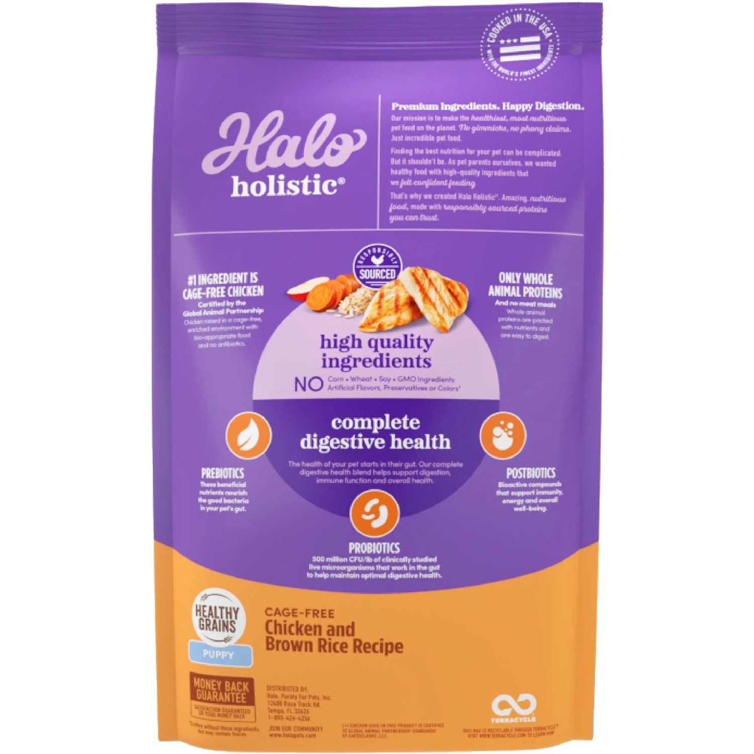 Halo Holistic Complete Digestive Health Chicken & Brown Rice Recipe Puppy Dry Dog Food 5 Halo Holistic Complete Digestive Health Chicken & Brown Rice Recipe Puppy Dry Dog Food - Image 3