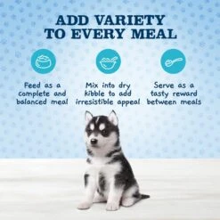 Blue Buffalo Baby Blue Healthy Growth Formula Natural Chicken & Vegetable Recipe Puppy Wet Food, 12.5-oz Cans, Case Of 12 & Blue Buffalo Baby Blue Healthy Growth Formula Grain-Free High Protein Turkey & Potato Recipe Puppy Wet Food, 12.5-oz Cans, Case Of 12 -Blue Buffalo || ROYAL CANIN || Wellness Sales 515038 PT4. AC SS1800 V1649349851